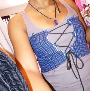 Custom made by me Cross tie bandu crop top.